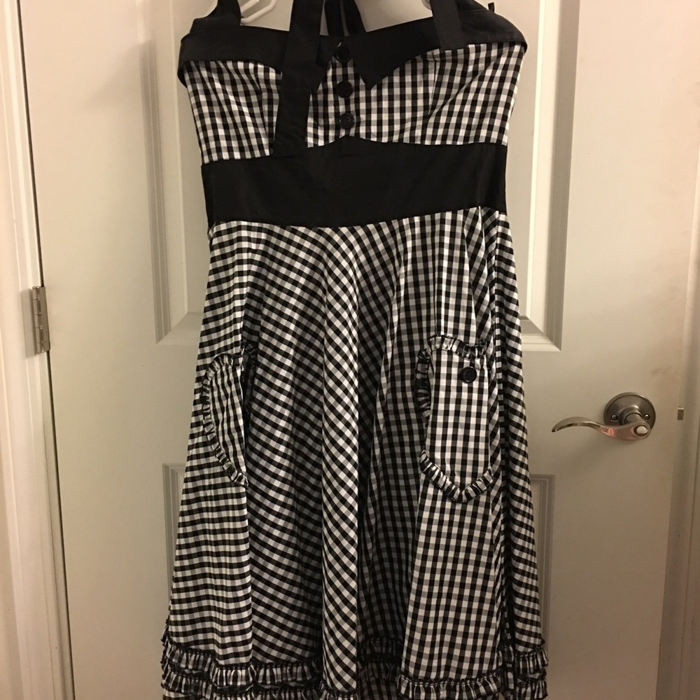 Hell Bunny Rockabilly Retro Gingham Halter Dress
